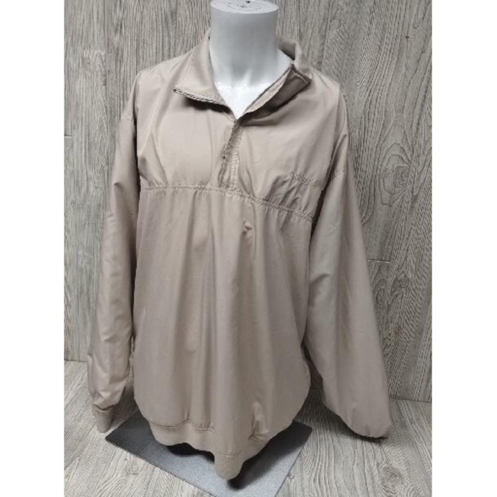 Gander XLT Long Sleeve Pullover‎ Windbreaker Jacket 1/4 Zip Pockets Beige